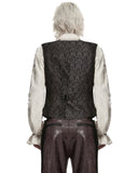 Punk Rave Mens Dark Gothic Steampunk Jacquard Waistcoat Vest - Brown & Black