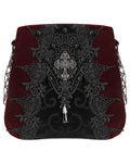 Devil Fashion Womens Gothic Crucifix Lace Applique Handbag - Red Velvet