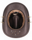 Devil Fashion Mens Apocalyptic Steampunk Bullet Fedora Hat - Brown