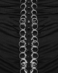 Punk Rave Womens Gothic Skull Print Laser Cut Spinal Ring Lonf Sleeve Top