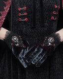 Devil Fashion Womens Gothic Courtesan Velvet Gloves