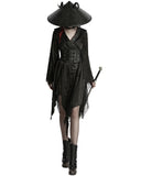 Punk Rave Womens Dark Gothic Lolita Lace Inset Kinono Dress Jacket