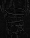 Punk Rave Womens Elegant Gothic Velvet & Mesh Lace Applique Blouse Top