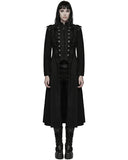 Punk Rave Womens Long Gothic Aristocrat Woolen Winter Military Coat