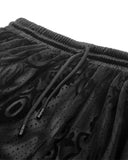 Dark In Love Womens Baroque Gothic Flocked Damask Mesh Maxi Skirt