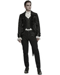 Punk Rave Mens Gothic Steampunk Embellished Jacquard Tail Coat Jacket