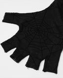 Punk Rave Arachnaphilia Womens Spiderweb Mesh Off-Shoulder Top - Black