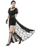 Dark In Love Womens Long Romantic Gothic Velvet & Lace Petals Dress