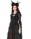 Dark In Love Womens Elegant Gothic Lace Bell Sleeve Bolero Shrug