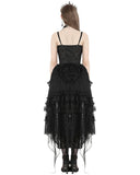 Dark In Love Gothic Burlesque Lace Train Bustle Mini Dress