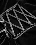 Dark In Love Womens Victorian Gothic Velvet & Jacquard Tail Coat Frock Jacket