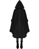 Dark In Love Womens Gothic Lolita Faux Fur Trim Hooded Cloak