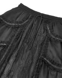 Dark In Love Womens Baroque Gothic Lace Layered Maxi Skirt - Black