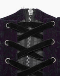 Punk Rave Gothic Victorian Damask Cincher Corset - Extended Size Range - Purple Velvet