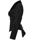 Punk Rave Womens Gothic Aristocrat Damask Velvet Frock Coat Jacket - Black