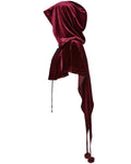 Punk Rave Daily Life Womens Velvet Gothic Lolita Hooded Split Tails Bolero Cape - Red