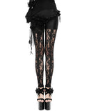 Eva Lady Gothic Frilled Rose Lace Leggings