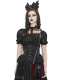 Devil Fashion Womens Gothic Crucifix Lace Applique Handbag - Red Velvet