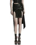 Punk Rave Womens Apocalyptic Punk Spliced Broken Knit Detachable Skirt