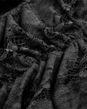 Dark In Love Womens Gothic Ruffled & Shredded Lace Hi-Low Skirt