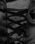 Punk Rave Daily Life Gothic Gradient Velvet Bat Collar Blouse Top - Black