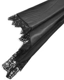 Dark In Love Womens Black Gothic Satin & Lace Kimono Dress