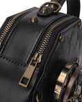 Penny Dreadful Womens Steampunk Clock Handbag Shoulder Bag Black Faux Leather