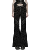 Punk Rave Womens Baroque Gothic Rose Flared Pants