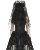 Dark In Love Womens Gothic Spiderweb Lace Wedding Veil