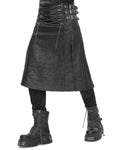 Devil Fashion Mens Apocalyptic Gothic Pleated Chain Kilt