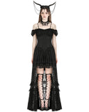 Dark In Love Long Gothic Lace Cutaway Off Shoulder Dress