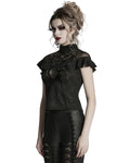 Punk Rave Womens Elegant Gothic Floral Lace Applique Blouse Top