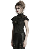 Punk Rave Womens Elegant Gothic Floral Lace Applique Blouse Top