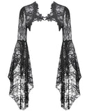 Dark In Love Womens Elegant Gothic Lace Bell Sleeve Bolero Shrug
