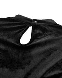 Dark In Love Womens Gothic Velvet Lace Applique Blouse Top
