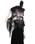 Eva Lady Womens Long Victorian Gothic Velvet & Lace Fringed Ballgown Dress