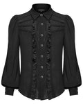 Punk Rave Mens Regency Gothic Pleated Ruffle Shirt