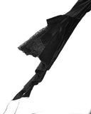 Dark In Love Womens Gothic Velvet Lace Applique Blouse Top