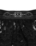 Punk Rave Mens Gothic Aristocrat Embroidered Lace Jabot Cravat - Black