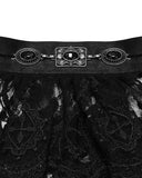 Punk Rave Mens Gothic Aristocrat Embroidered Lace Jabot Cravat - Black