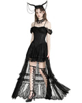 Dark In Love Long Gothic Lace Cutaway Off Shoulder Dress