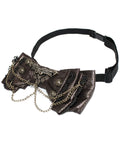 Devil Fashion Steampunk Bow Tie - Brown Faux Leather