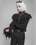 Devil Fashion Mens Apocalyptic Gothic Pirate Poet Shirt Top - Black & Red