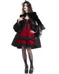 Devil Fashion Womens Gorgeous Gothic Aristocrat Velvet & Lace Frock Jacket