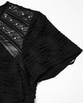 Punk Rave Mens Apocalyptic Gothic Shredded & Studded Broken Knit T Shirt Top