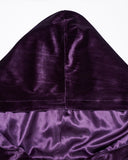 Punk Rave Daily Life Womens Velvet Gothic Lolita Hooded Split Tails Bolero Cape - Purple