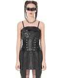 Dark In Love Womens Gothic Buckled Faux Leather Waist Cincher Corset