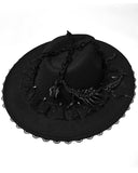 Punk Rave Womens Gothic Dragon Spine Chained Wide Brim Hat