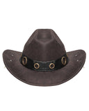 Devil Fashion Mens Apocalyptic Steampunk Bullet Fedora Hat - Brown
