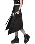 Punk Rave Womens Cyberpunk Gothic Ninja Open Front Half Skirt